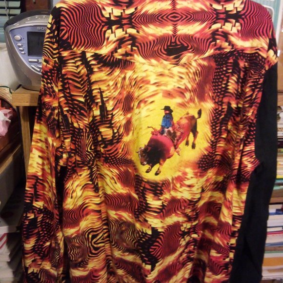 WRANGLER LS VINTAGE SNAP BULLRIDER/BLACK SHIRT SX XL - Picture 2 of 5